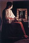 Magdalen Canvas Paintings - The Penitent Magdalen